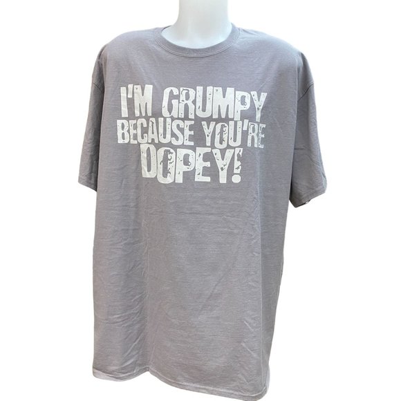 Disneyland Resort Walt Disney by Hanes Other - Disneyland I'm Grumpy Because You're Dopey 2XL Gray T Shirt